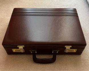 Burgundy Brief Case, 18”x13”x4” Expandable To 5”, Similar Ones New Listed Over $100, Great Condition