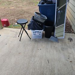 Free Storage Bins,mirror,fan And Bar Stool