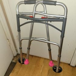 Deluxe Two Button Folding Walker