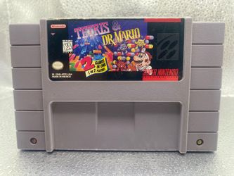 Super Nintendo SNES Tetris & Dr. Mario Multiplayer Puzzle Game NTSC-U/C 1994