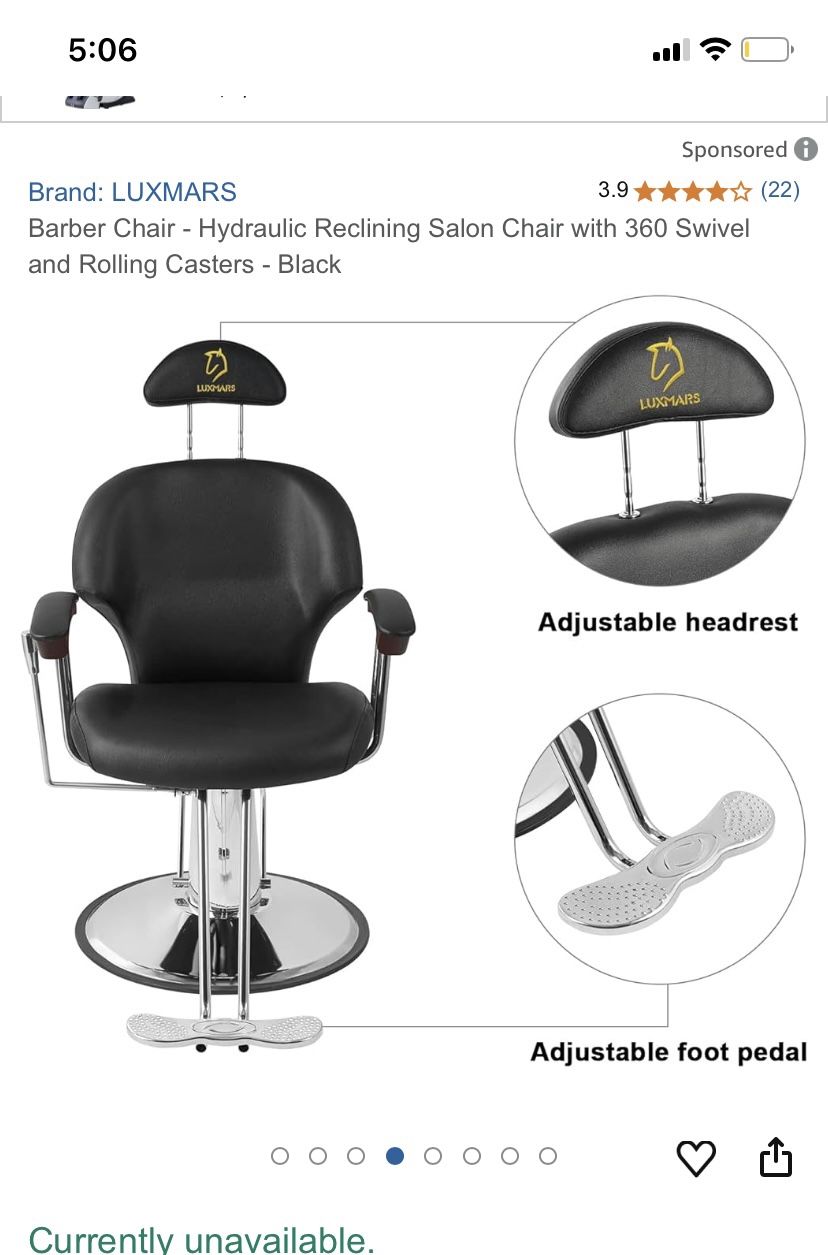 Luxmars Barber Chair-excellent condition