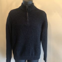 Chaps By Ralph  Lauren Mens Medium Sweater. Long Sleeve Medium Black with White Specs