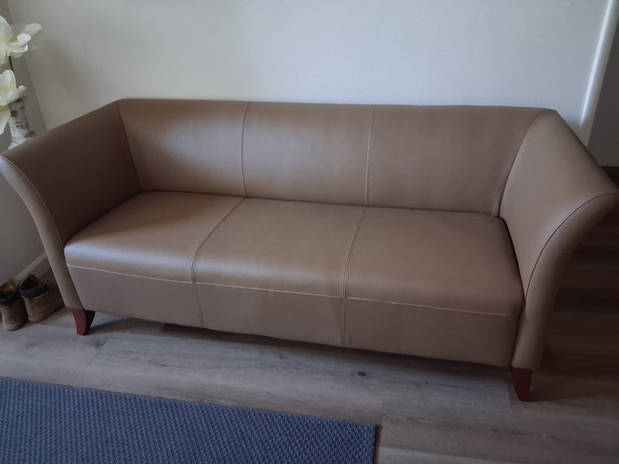 faux leather couch