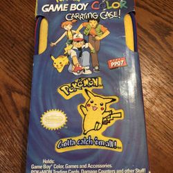New Pokémon Game boy Color Carrying Case Yellow Pikachu Zippered