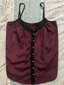Burgundy Spaghetti Strap Top (M)