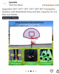 Trampoline FUN FUN FUN w basketball hoop