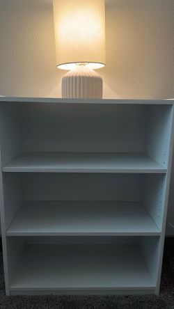 3 tier white bookshelf