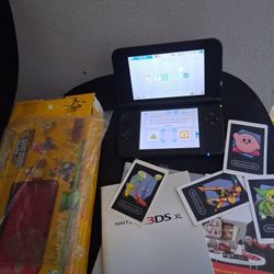 Nintendo 3DS XL Red Mario Edition + Box + Manual + AR Cards + 32GB SD - Works Great