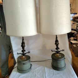 2 Rooster Lamps