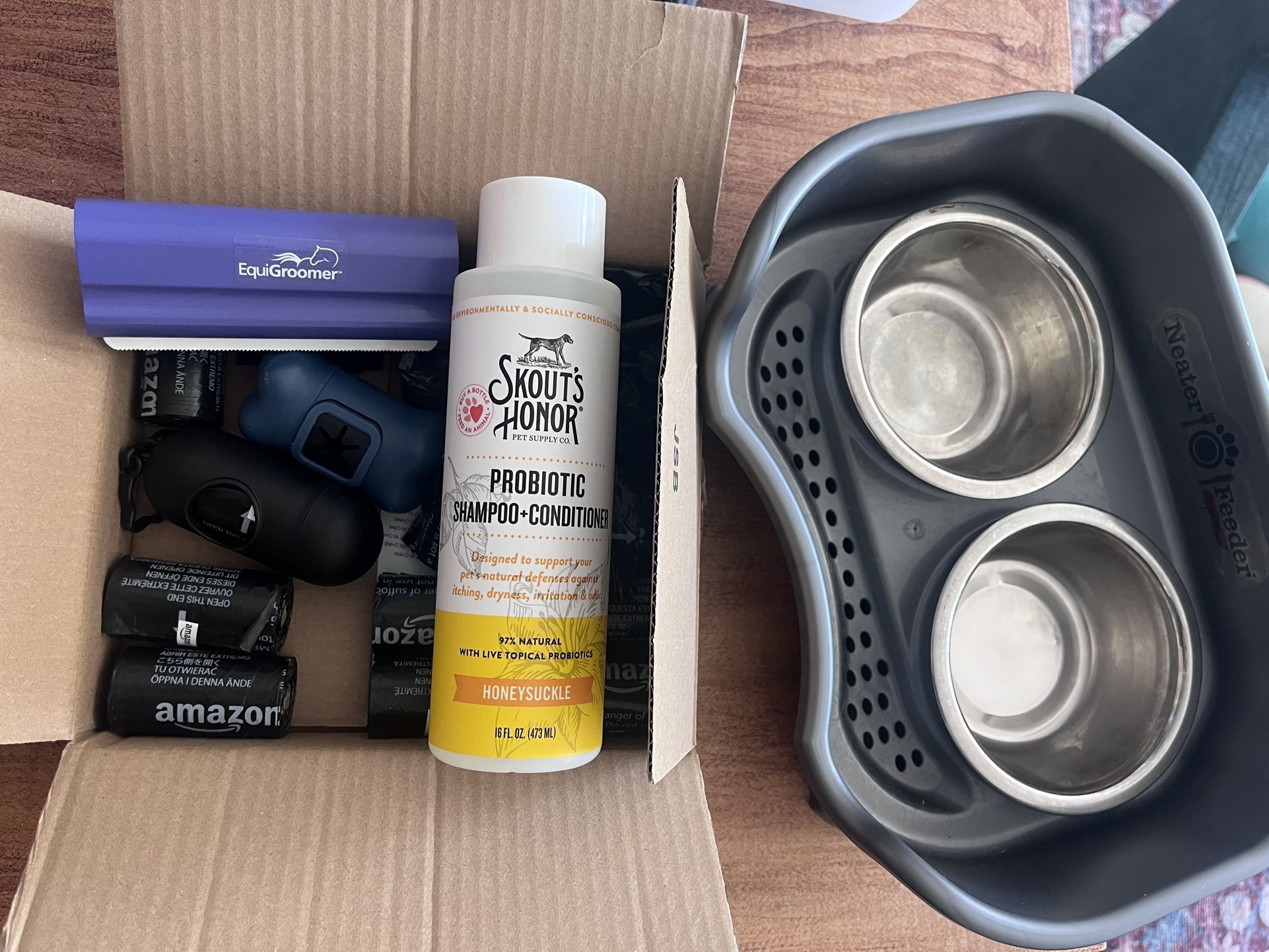 Neater Feeder, Equigroomer, Probiotic Shampoo, Poop Bags