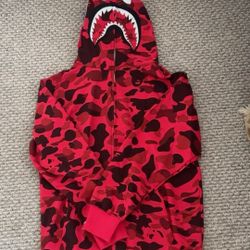 Red bape hoodie Sz L fits M