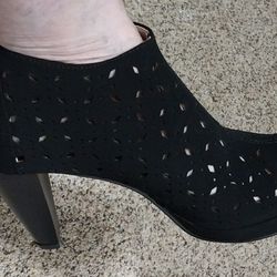 Black high heel booties 