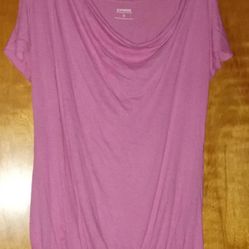 Women's Express DreamWeight Short-Sleeve Pink Scoop Neck Top Medium 