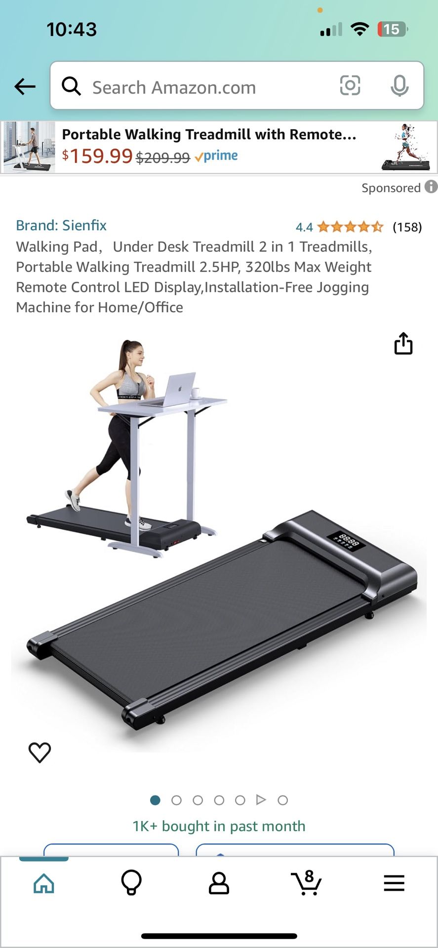 Treadmill Walking Pad Under Desk Portable    