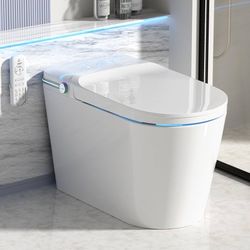 D-Smart Toilet Built In, Bidet with Heated Seat,Warm Water Sprayer & Dryer, Japanese Toilet with Foot Sensor Operation,LED Display
