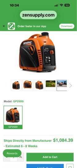 GENERAC GENERATOR 2500 WATTS USA . Brand new sealed box with 3 year warranty.