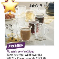 Princess House Set De 8 Tazas Para Café , Chocolate O Té Nuevas En Sus Cajas Precio Fijo 
