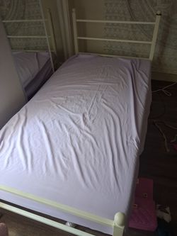 Kids twin bed mattress and frame