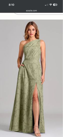 Azazie Phaedra Pistachio Dress Size A16