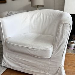 White Washable Slip covered Living Room Chair 