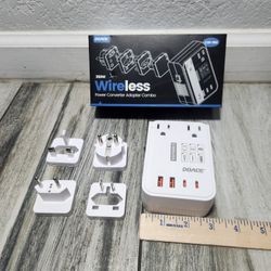 DOACE 220V to 110V Converter for European Travel - 350W Cordless Voltage Converter US to Europe, Power Converter Adapter Combo with PD Chargers for Ha