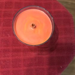 Wood Wick Candle With Red Wax In Glass With  April Fresh Scent