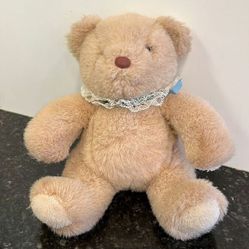 Teddy Bear Wind Up Musical Toy Plush Gund 1985 Light Brown Baby Stuffed Animal 