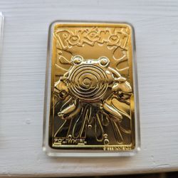 23k Gold Plated 1999 Poliwhirl Trading Card