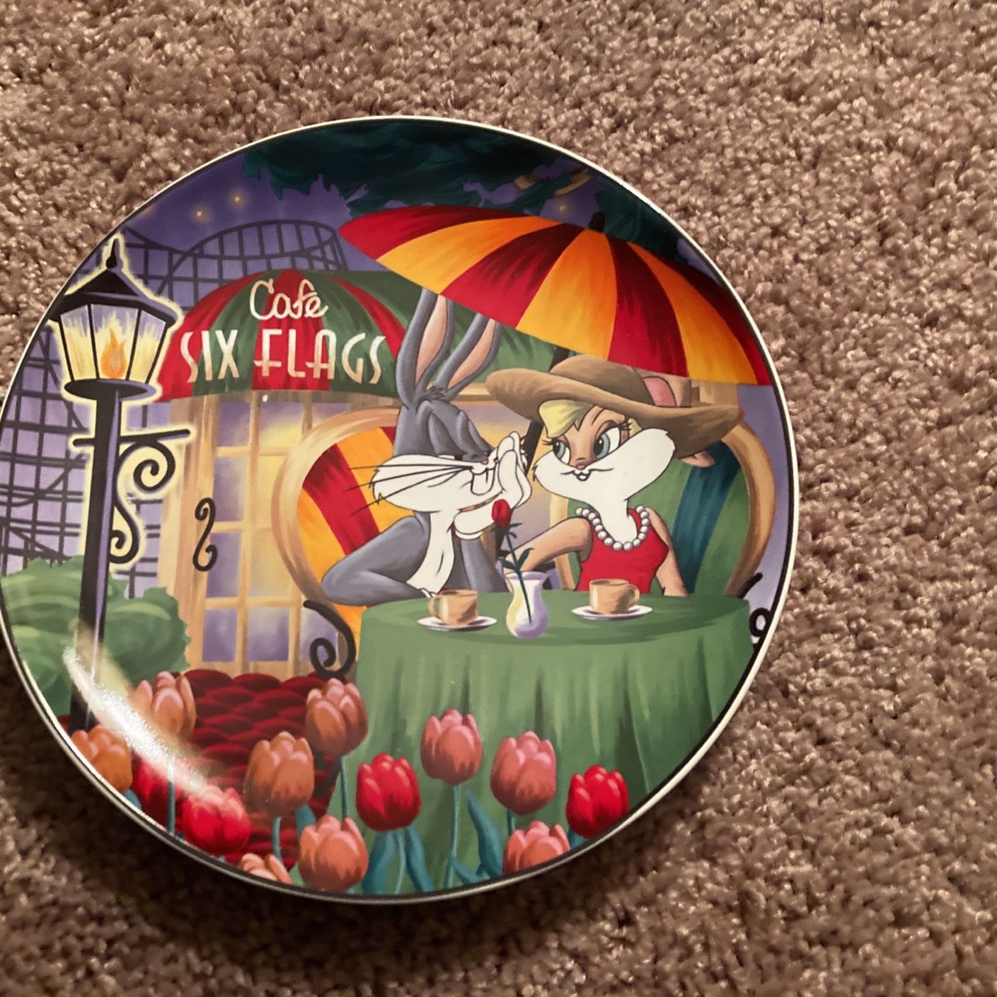 Cafe Six Flags” Bugs Bunny/ Lola Plate for Sale in Gurnee, IL