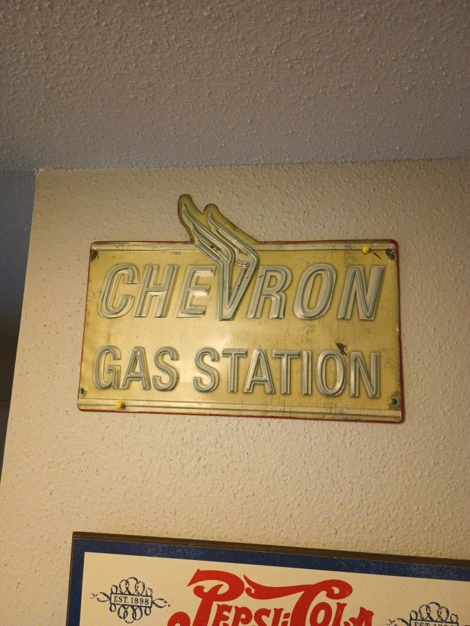 Antique Chevron Gas Station Sign