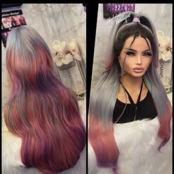 Human Hair Blended Lace Front Wig 