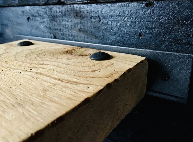 Small Square Shelf |"Petite Etagere"| 8" Square Floating Shelf, Burnt or Natural Cedar Finish, Wood Shelf, Industrial Floating shelf