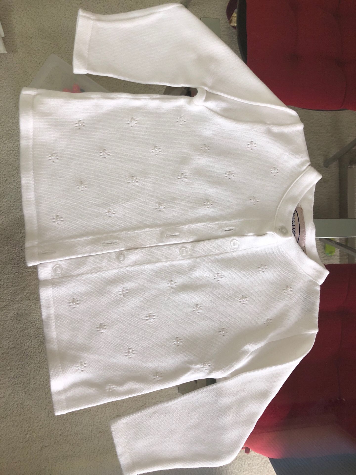 Baby girls white cardigan , 2 T