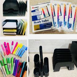 Office Supplies Files Tabs Paper Markers