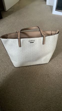 Guest White and Tan Tote Bag with Signature Design