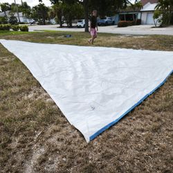 Lucas Main Sail 35ft x 16 ft w/Storage Bag, White, New!