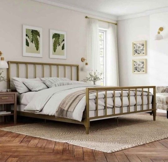 New Inbox King Gold Bed Mattress Not Included 