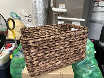 Woven Dark Brown Wicker Basket 