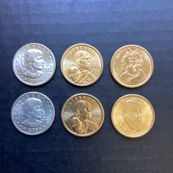 Unique Set of US Three Types of Dollar Coins