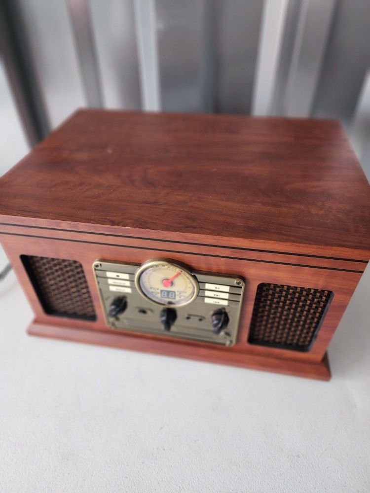 *** Victrola 8-in-1 Bluetooth Record Player & Multimedia Center, Built-in Stereo Speakers - Turntable, Wireless Music Streaming, Real Wood | Mahogany