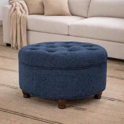 Round Woven Storage Ottoman