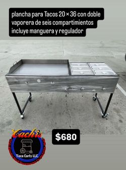 24x65 taco cart new / nuevo Parillas con Vaporeras