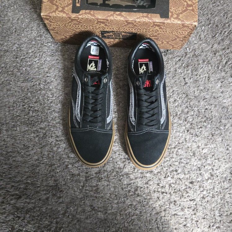 Vans Hockey Skateboarding Skate Old Skool Men Size Black Gum