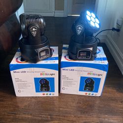 BRAND NEW (Opened Only for Photos & Testing) – 2-Pack Mini LED Moving Head Lights – 7x8W RGBW 4-in-1 Listing Title: NEW (Opened & Tested) Pair of Mini