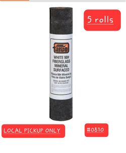 ➿️ 3ft.x36ft. 100sq.ft. Coverage White Fiberglass Mineral-Surfaced Cap Roll 5pk #0810