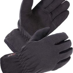 Winter Gloves w/Premium Genuine Deerskin Suede Leather & Windproof Polar Fleece