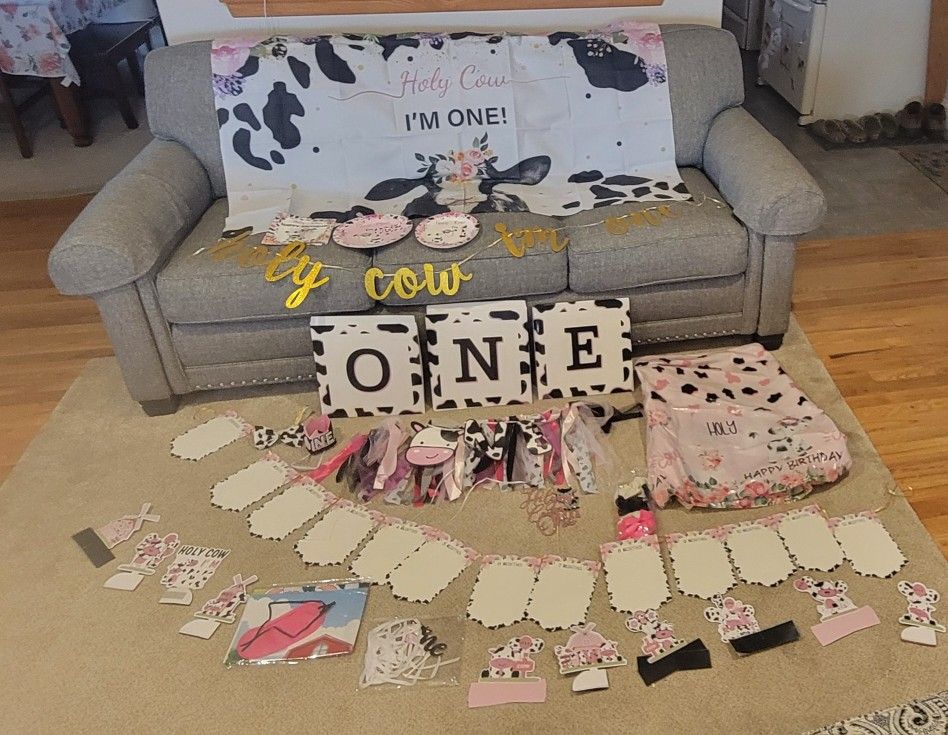 Holy Cow I'm One Birthday Party Decorations