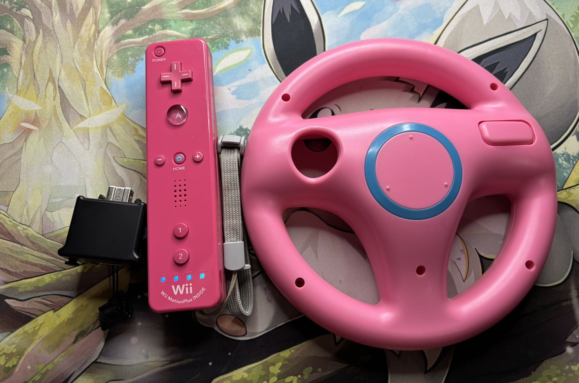 Wii Pink motion plus controller/Wheel and Motion Plus Controller Adapter