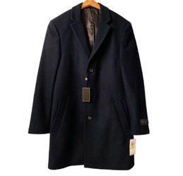 Ike Beher Men’s Savoy Wool Coat Navy Blue NWT Size 38S