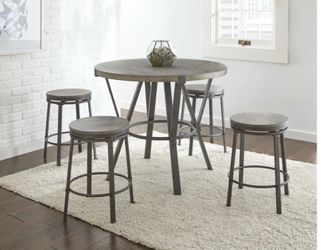 ROUND HIGH TOP TABLE + 4 STOOLS